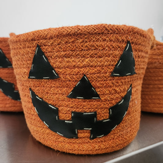 Jack O' Lantern Jute Basket